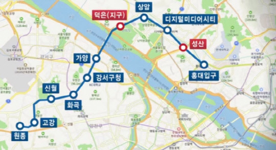 대장홍대선 노선 예상도.  <사진=국토교통부>